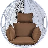 QSCV Swing Hängen Korb Sitzkissen, Verdicken Hängende Ei Hängematte Stuhl Pads Schwingsitz Kissen Sitzdämpfung für Patio Garten 0819 (Color : Brown)