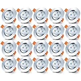 SWANEW 20x 3W LED Einbaustrahler Schwenkbar LED Einbauleuchte Set Einbauspots 230V Deckeneinbaustrahler 6000K Kaltweiß 245lm Deckeneinbausp