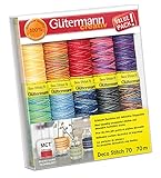 Gütermann creativ Nähfaden-Set mit 10 Spulen Zierstichfaden Deco Stitch 70 70 m in verschiedenen Multicolour-Farb