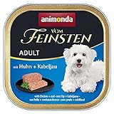 animonda Vom Feinsten Adult Hundefutter, Nassfutter für ausgewachsene Hunde, mit Huhn + Kabeljau, 150 g