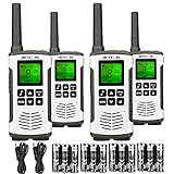 Retevis RT45 Walkie Talkie 4er Set, Lizenzfrei 16 Kanäle, mit Wiederaufladbare AA-Batterie USB-Ladekabel, Vox Taschenlampe Walkie-Talkie Erwachsene Kinder Familie (4er)