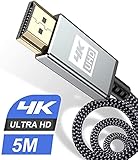 HDMI Kabel 5Meter 4K,Sweguard Highspeed 60hz 18Gbps HDMI 2.0 auf HDMI mit hernet/Audio Rückkanal,Kompatibel Mit UHD 2160p, 3D, HD 1080p, HDR, HDCP 2.2 ARC, Ethernet, PS4, Xbox, HDTV,Monitor (5M, GRAU)