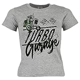 Traktor Motiv Kindershirt - Kinder T-Shirt Bulldog/Oldtimer : Turbo Garage - Kinder Traktor Sprüche Shirt - Bauernhof Gr: M