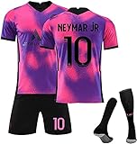 SXMY Fußballtrikot für Kinder, zweites Team Paris Saint-Germain 2021, Mbappé Nr. 7 / Neymar Nr. 10 / Neymar Nr. 11 (Größe: 28, Farbe: Rückennummer: 10)