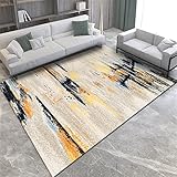 Kleine Teppiche Orientteppich Gelbe Kaffeefarbe Aquarell modernes Wohnzimmer Kinderzimmer Kristallsamt Tepich 140X200