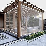 LNHJZ Kunststoff-Rollo für Pergola/Veranda, Regen- und Winddicht, transparente HD-Schirmschirme 0,5 mm dick, 145/135/125/115/105/90/75 cm breit Schnelle I
