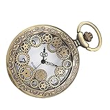 Antike Taschenuhr Halskette: Große Hohl Taschenuhr mit Karabinerverschluss Halskette Kette Getriebe Und Römischen Zifferblatt Zubehö