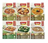 6x Indisches Fertiggericht MIX a300g aus Indien Tikka Mutter Paneer Curry Dal Palak Mak