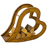Boltze Kamin Feuer Holz Regal Aufbewahrung Herz Form Innen Außen Deko Rost Optik 73 cm 1008289