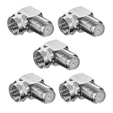 5X SAT F-Stecker | Winkeladapter 90° Grad | F-Stecker  F-Buchse 90° | gewinkelt F-Winkelstecker TV | F-Adapter für Antennenkabel Satellitenkabel Koaxialkabel | 5 Stück