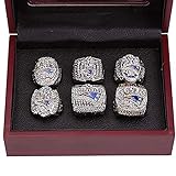 EIN Weihnachtsüberraschungsgeschenk, New England Patriots 6 Jahre Ringe Set, Super Bowl 2019-2001 Meisterschaft Replik Ringe Souvenirs mit Holzkiste-11-With Box