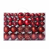 100Pcs Weihnachtskugeln Weihnachtsdeko Set zarte Weihnachtsdekoration Kugeln Bastelset Baumschmuck Weihnachten Deko Anhänger für Neujahrsfeier H