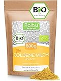 Goldene Milch Pulver BIO 500g I Golden Milk - Kurkuma Latte Mix mit Kurkuma, Kokosblütenzucker, Zimt, Ingwer & Ashwagandha aus kontrolliertem Bio-Anbau (500g)