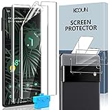 KOOUN [2+2 Stück] Schutzfolie für Google Pixel 6 Pro 5G Folie, mit Kamera Panzerglas,Fingerabdruck-ID Unterstützen,TPU Material Weichfolie (Nicht Glas) für Pixel 6 Pro - 6.71