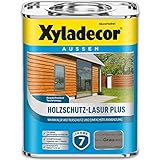 Xyladecor Holzschutz-Lasur PLUS Grau 2,5 l Außen Imprägnierung Lang