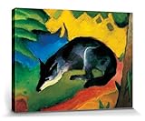 1art1 Franz Marc - Der Blaue Fuchs, 1911 Bilder Leinwand-Bild Auf Keilrahmen | XXL-Wandbild Poster Kunstdruck Als Leinwandbild 80 x 60