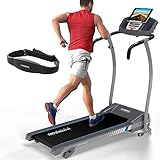 Kinetic Sports KST3100FX Laufband klappbar inkl. Pulsgurt | elektrisch 1100 Watt | 12 Programme | bis 125 kg | GEH- und Lauftraining | Tablethalterung | stufenlos einstellbar bis 12 km/