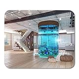 Mauspads Luxus Weißer Zylinder Das moderne Loft Interieur Aquarium 3D Mauspad für Notebooks, Desktop-Computer Matten Bü