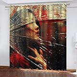 ASNIVI Ösen Vorhang Schönheit Regenschirm Kreativität Kunst 2 X 42 X 90 Inch Thermovorhang Blickdichte Gardine 3D Digitaldruck Blickdicht Vorhang Mit Ösen Für Wohnzimmer Vorhang Für S