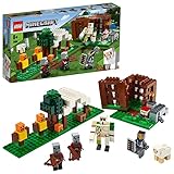 LEGO 21159 Minecraft Der Plünderer-Außenposten, Bauset mit Eisengolem und Anderen Actionfiguren, Spielzeug für Kinder ab 7 J
