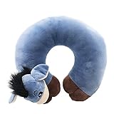 Reisekissen in U-Form von Tieren, bequem, waschbar, Memory-Schaum, ergonomisches Nackenkissen für Flugzeug, Auto, Büro, Haus, Kinder (blau, eine Größe)