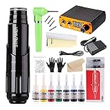 Stigma Professionelles komplettes Tattoo Pen set, Rotary Tattoo Maschine Pen Kit, Motor Tattoo Maschine mit Nadeln EK130-1