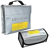 mengger Lipo Batterie Sicherer Beutel, 2 Stück explosionsgeschützte Lipo akku Tasche Feuerfeste Batterie Sichere Guard Sack für Aufladen und Lagerung Silb