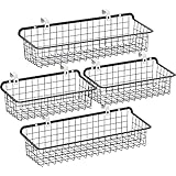 Wandkorb, Cambond Metall-Drahtkörbe für die Aufbewahrung, langlebiger Draht-Wandkorb für Küche, Zuhause, Büro, Badezimmer, Garage, Wandhalterungshaken inklusive, 2 große und 2 kleine (schwarz)