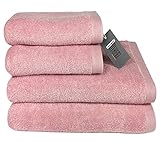 Gutherz - Handtuch Set Deluxe - 2 Badetücher und 2 Handtüchern, 100% Baumwolle - Weich und Saugstark - Schöne Verpackung -Waschmaschinenfest (Rose, 4er Set 2X Badetuch (70x140) 2X Handtuch (50x90))