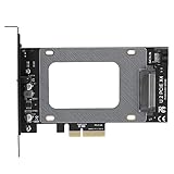 U.2 auf PCIe Riser Card, SFF-8639 auf SSD Erweiterungsplatine mit 6 Kanälen PCI‑E auf CPU, SAS und SATA, U.2 Adapterkarte für Comp