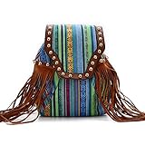 NC Women's Ethnic Cloth Bag Casual Fashion Tassel Backpack