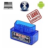 OBD2 OBD II Bluetooth Diagnosegerät Adapter Scanner ELM327 Stecker Interface Auto Car Testgerät Auslesegerät für Android Window