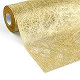 WELTRXE Tischläufer, Wiederverwendbaren Dekostoff aus Polyesterfabern Sicherer Tischband in Vielen Farben zur Dekoration 23cm × 5m Golden Hochzeit Tischdeko auch Ostern Festival Neujahr Geschenkb