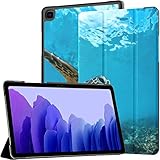 A7 Tablet Hülle Unterwasser Marine Wildlife Postkarte Schildkröte sitzend Hülle für Samsung Galaxy Tab A7 10,4 Zoll 2020 Release Schutzhülle für Galaxy A7 Hülle Hülle Tablet Pu Lederhü