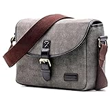 PFDTS Retro Fototasche Kameratasche Abdeckung Unisex Reise Leicht zu tragende Segeltuchtasche (Color : Khaki, Size : 25 * 12 * 18cm)