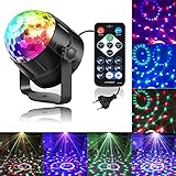 Zacfton LED Lichteffekte Disco Licht Party Licht Bühnenbeleuchtung 3W RGB Sprachaktiviertes Kristall Magic Ball Bühnenlicht für KTV Hochzeits-Show Club Pub Farbe ändern Beleuchtung mit Fernbedienung