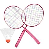 SALALIS Badmintonschläger Badminton-Trainingsschläger Nylonlegierung, für Anfänger für Kindertraining Kids(red)