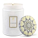 YINUO LIGHT Duftkerze im Glas (groß) | Limetten, Orangenschale, Orange, Jasmin, Freesie, Honig, Vetiver | Brenndauer bis zu 150 Stunden (Geschenk für Frauen, Männer, Geburtstag)