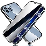 Anti Spy Magnetische Hülle für iPhone 13, Privacy 360 Grad Vorne Hinten Gehärtetes Glas Handyhülle, Dünn Metallrahmen Bumper Magnetic Case, Displayschutzfolie Handy HüLlen für iPhone 13