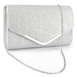 Surepromise Frau Abendtasche Glitter Umschlag Dame Umhängetasche Handtasche Kette Tasche für Hochzeit Freizeit Party