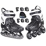 Erwachsene Inline-skates Für Damen, Austauschbares Schlittschuh- Und Inline-skates-set, Mit Aufbewahrungstasche Und Schutzausrüstung Als (Size:7 /(24CM) /38)