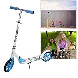Rotemion Kinderroller ab 5 Jahre, Kinderscooter 205mm Kick Scooter, klappbar Kinderroller mit 2 Radern Höhenverstellbar Sichere Premium Kinder Roller (Blau)