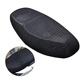 iSpchen Motorrad Sitzbezug Kissen 3D Motorrad Sitzbankbezug Sitzbank Sitzkissen Luft Sonnenschutz Kissenschutz Atmungsaktive Wärmeisolierung Mesh Pad Schwarz,L