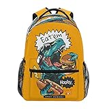 Unterwasserlandschaft mit Fisch, 3D-Tapete, Kinder-Rucksack für Mädchen, Jungen, Teenager, recycelte Schultasche mit Laptopfach, 40,6 x 29 cm, 9, O