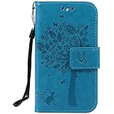 Nancen Compatible with Handyhülle Huawei Ascend Y3 / Y360 / Y336 Flip Schutzhülle Zubehör Lederhülle mit Silikon Back Cover PU Leder Handytasche im Bookstyle Stand Funk