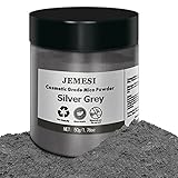 JEMESI 50g Epoxidharz Farbe, Metallic Farbe Resin Pulverfarbe Seifenfarbe Pigmentpulver Mica Pulver Powder zur Farbherstellung - Silber G