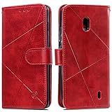 nancencen Kompatibel mit Nokia 2.2 Handyhülle, Elegante Modisch Schutzhülle mit [Kartenfach] [Standfunktion] Premium Dünne Lederhülle, Magnetisch Folio Flip Case Tasche - R