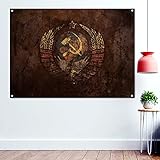 Retro Communism Badge Poster Wallpaper Tapisserie Wandkunst Home Decor Sowjet CCCP UdSSR Patriotismus Banner Hängende Malerei Flagge 96 x 144