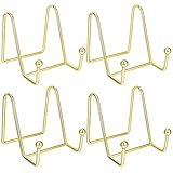 4 Stück Eisen Display Ständer, Metall Tellerständer, Eisen Staffelei Display Ständer, Metall Tellerständer, Einfach und Stylisch für Bilder Bücher Dekorative Tellerschale und Tischk