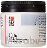 Marabu 11350075000 - Farbloser aqua Klarlack, transparent 500 ml Dose, hochglänzender Acryl-Lack auf Wasserbasis, für Hobby und Freizeit, zum Lackieren vieler Bastelarbeiten und M